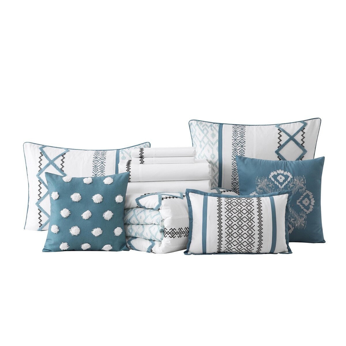 Nanshing Trina Set di piumoni ricamati in stile boho da 15 pezzi