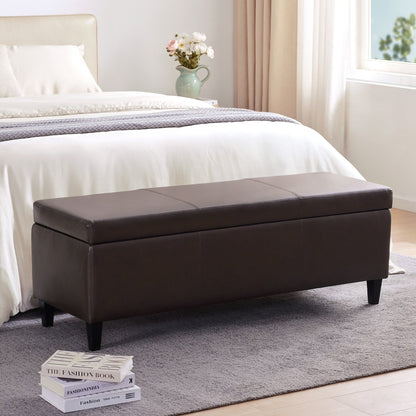 Pouf contenitore rettangolare imbottito 50,3 x 17,50 x 18 in similpelle