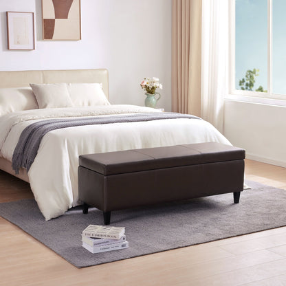 Pouf contenitore rettangolare imbottito 50,3 x 17,50 x 18 in similpelle