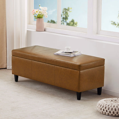 Pouf contenitore rettangolare imbottito 50,3 x 17,50 x 18 in similpelle