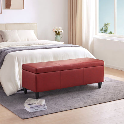 Pouf contenitore rettangolare imbottito 50,3 x 17,50 x 18 in similpelle