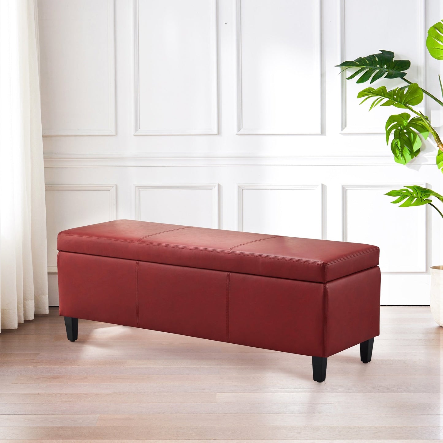 Pouf contenitore rettangolare imbottito 50,3 x 17,50 x 18 in similpelle