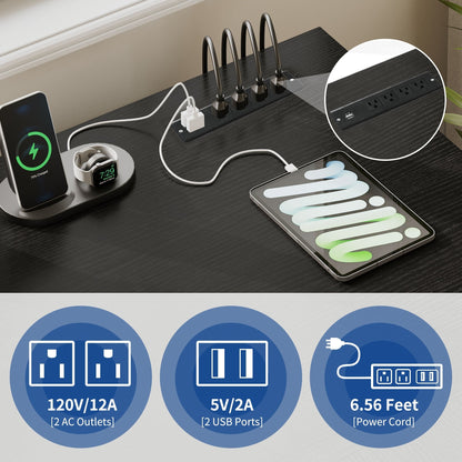 Scrivania da gioco a forma di L Moasis da 59 pollici, scrivania angolare per computer con supporto per monitor