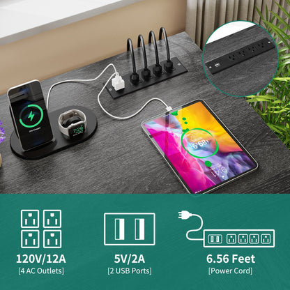 Scrivania da gioco a forma di L Moasis da 59 pollici, scrivania angolare per computer con supporto per monitor