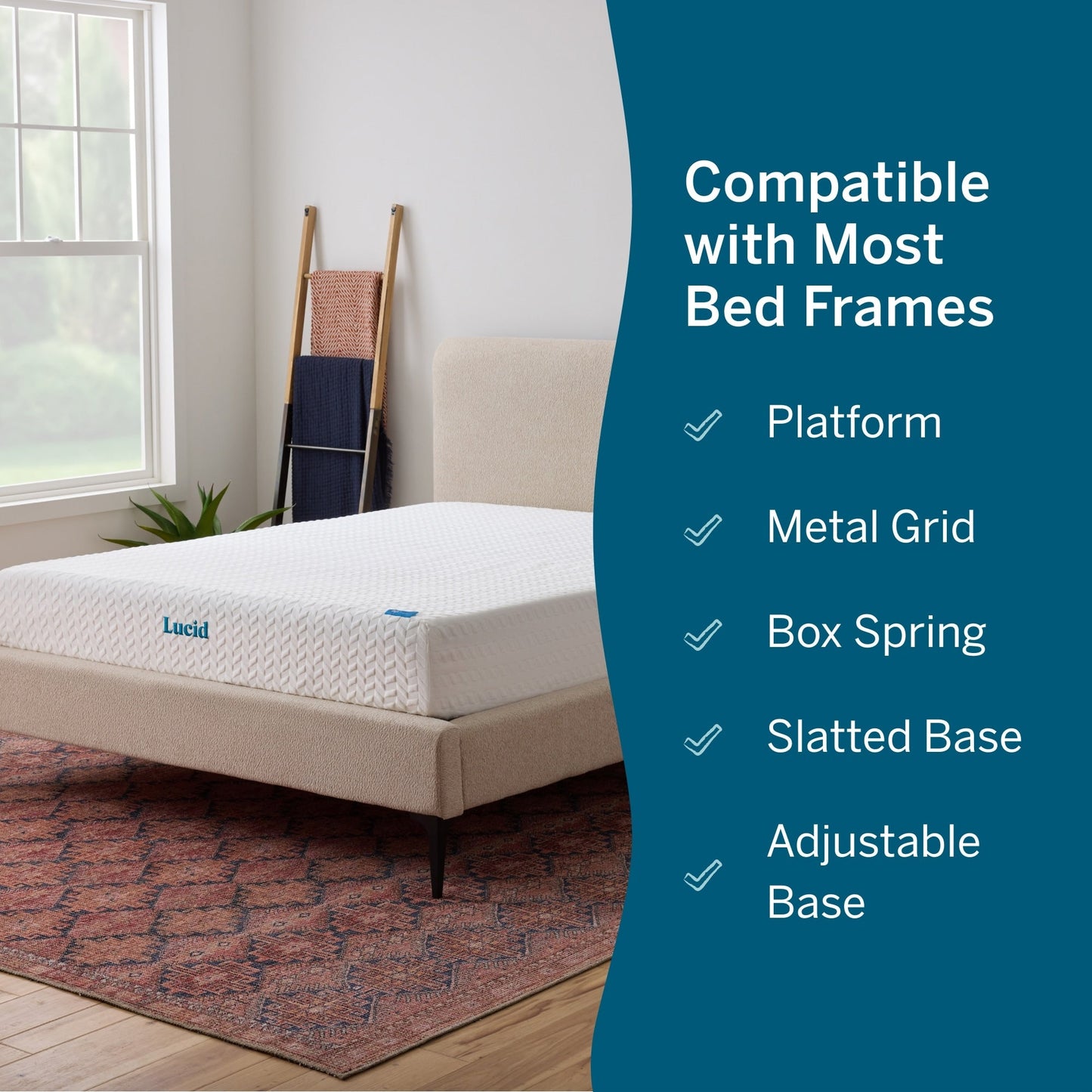 Materasso in memory foam di lusso Lucid da 10 pollici