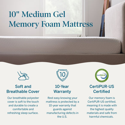 Materasso in memory foam di lusso Lucid da 10 pollici