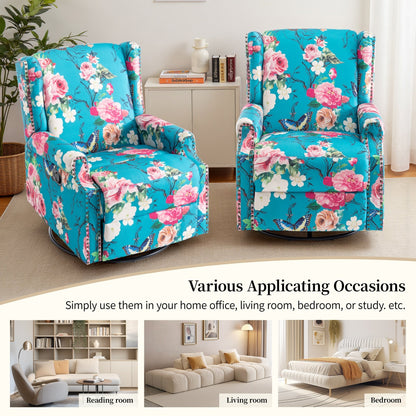 Poltrona reclinabile girevole manuale con schienale a spinta, modello W 29'', set da 2