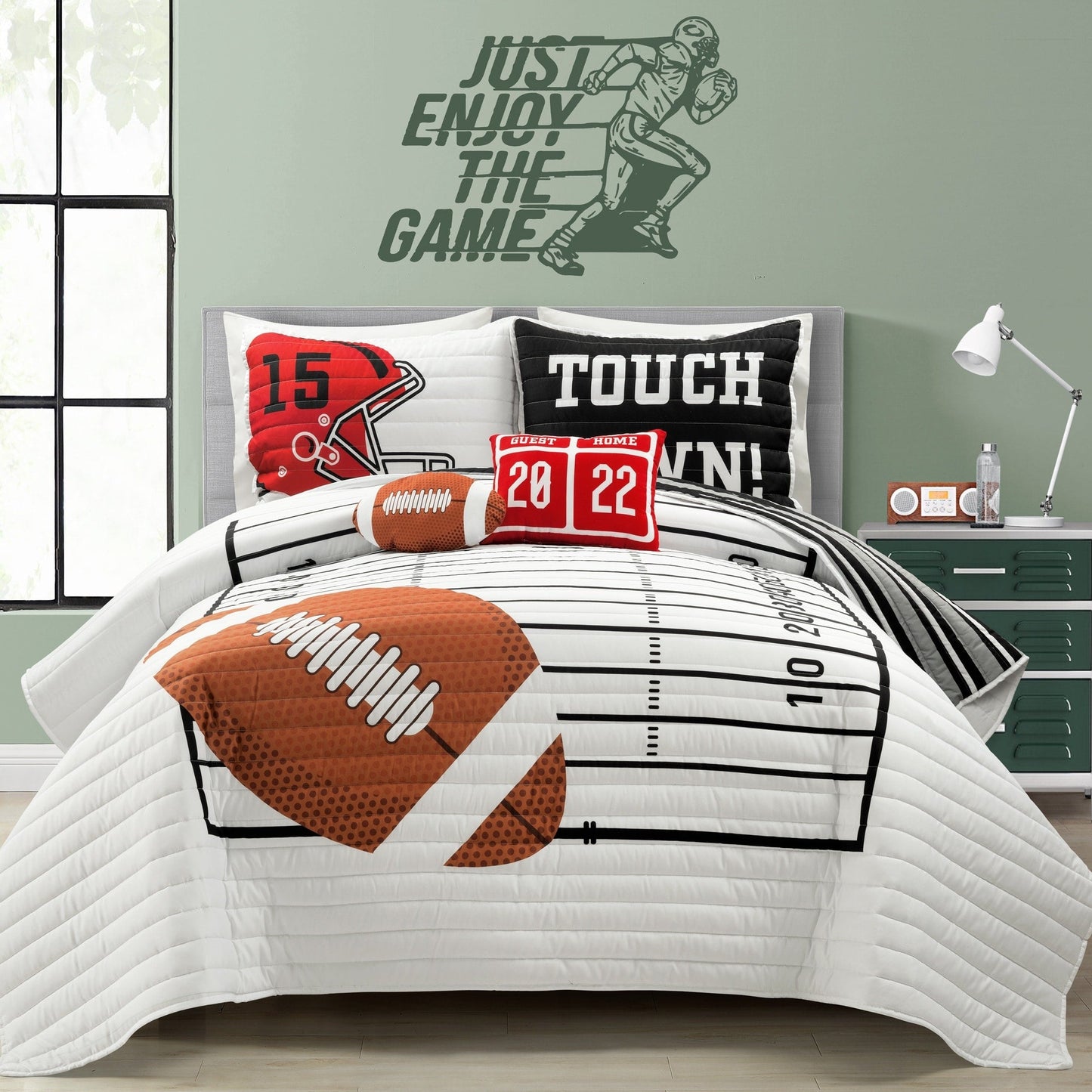 Trapunta reversibile oversize per bambini Lush Decor American Football