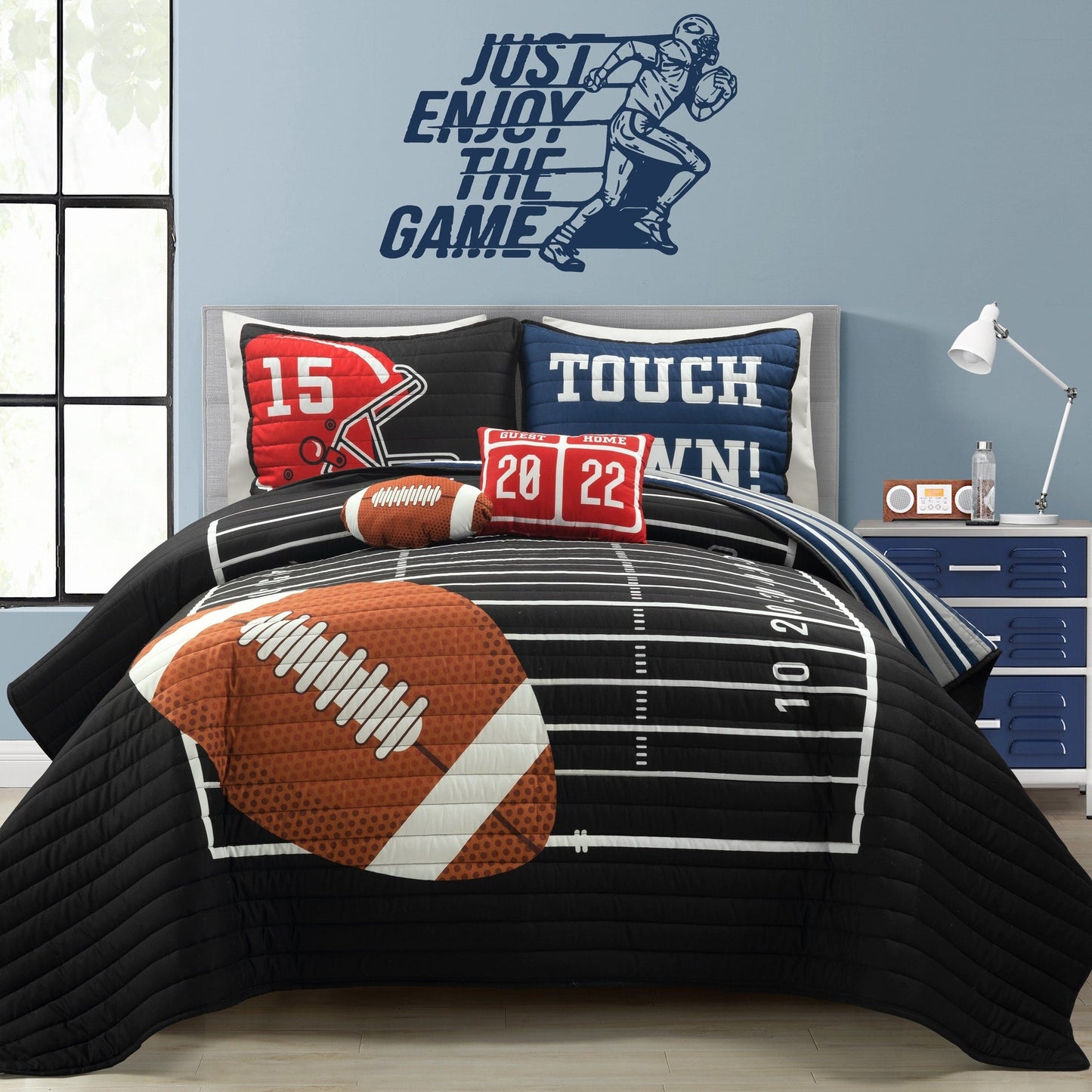 Trapunta reversibile oversize per bambini Lush Decor American Football