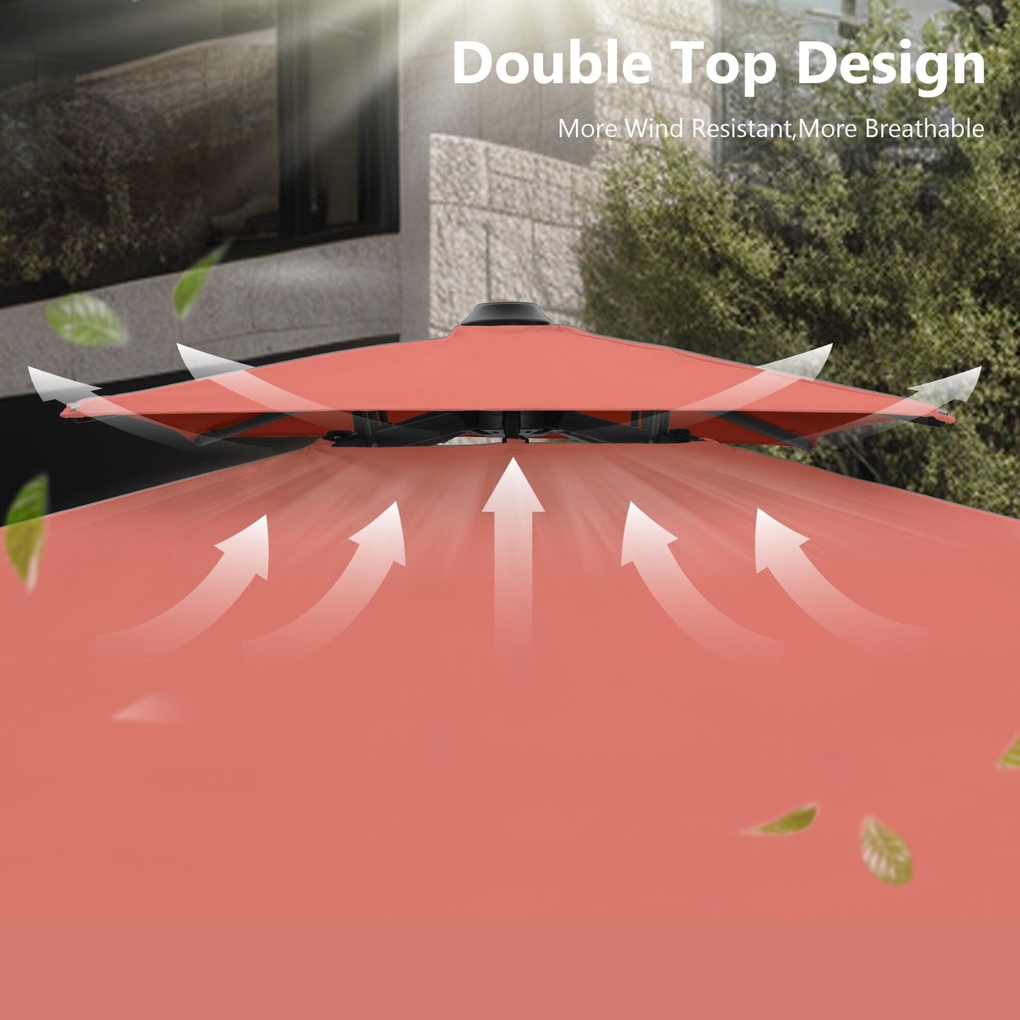 MAISON ARTS Ombrellone a sbalzo idraulico automatico da 12 piedi con palo in alluminio e rotazione di 360 gradi