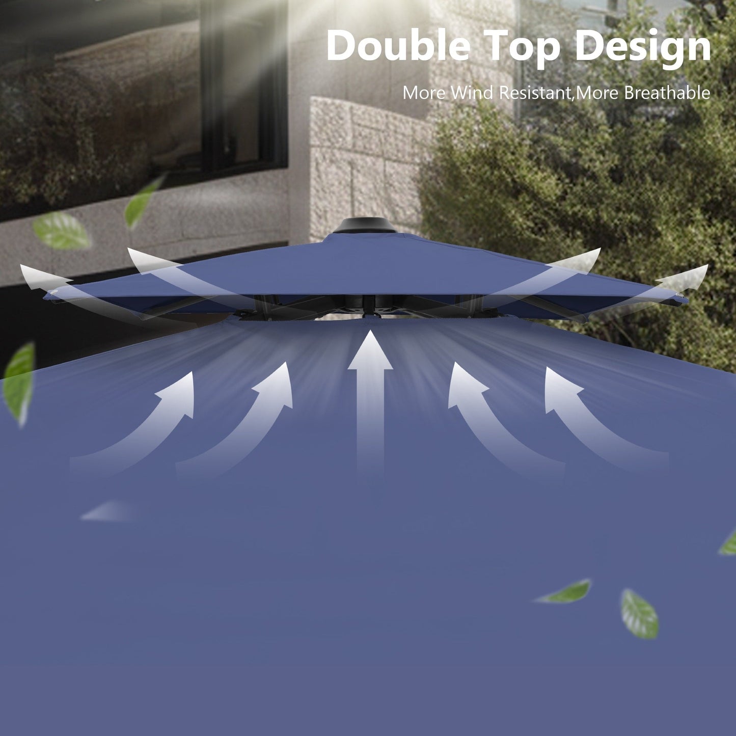 MAISON ARTS Ombrellone a sbalzo idraulico automatico da 12 piedi con palo in alluminio e rotazione di 360 gradi