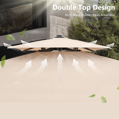 MAISON ARTS Ombrellone a sbalzo idraulico automatico da 12 piedi con palo in alluminio e rotazione di 360 gradi