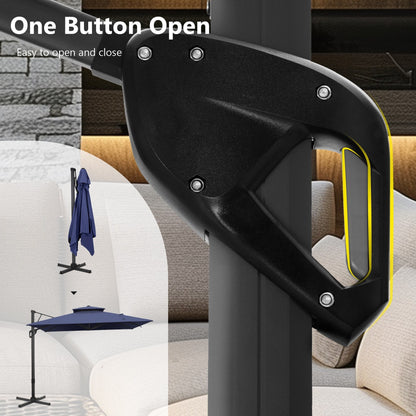 MAISON ARTS Ombrellone a sbalzo idraulico automatico da 12 piedi con palo in alluminio e rotazione di 360 gradi