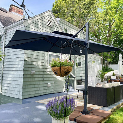 MAISON ARTS Ombrellone a sbalzo idraulico automatico da 12 piedi con palo in alluminio e rotazione di 360 gradi