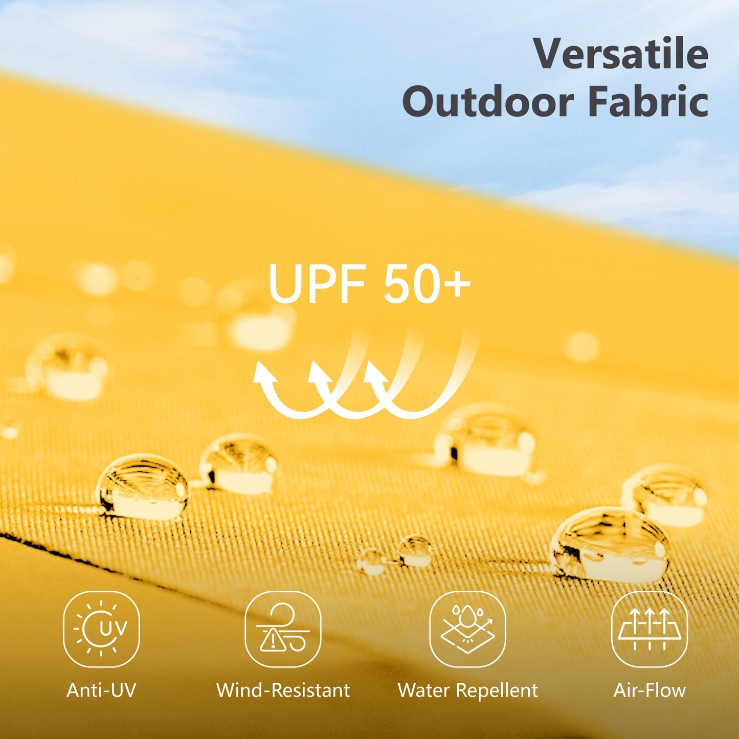 MAISON ARTS Ombrellone da esterno rettangolare da 15 piedi con manovella, doppio lato, con illuminazione a LED solare e base inclusa