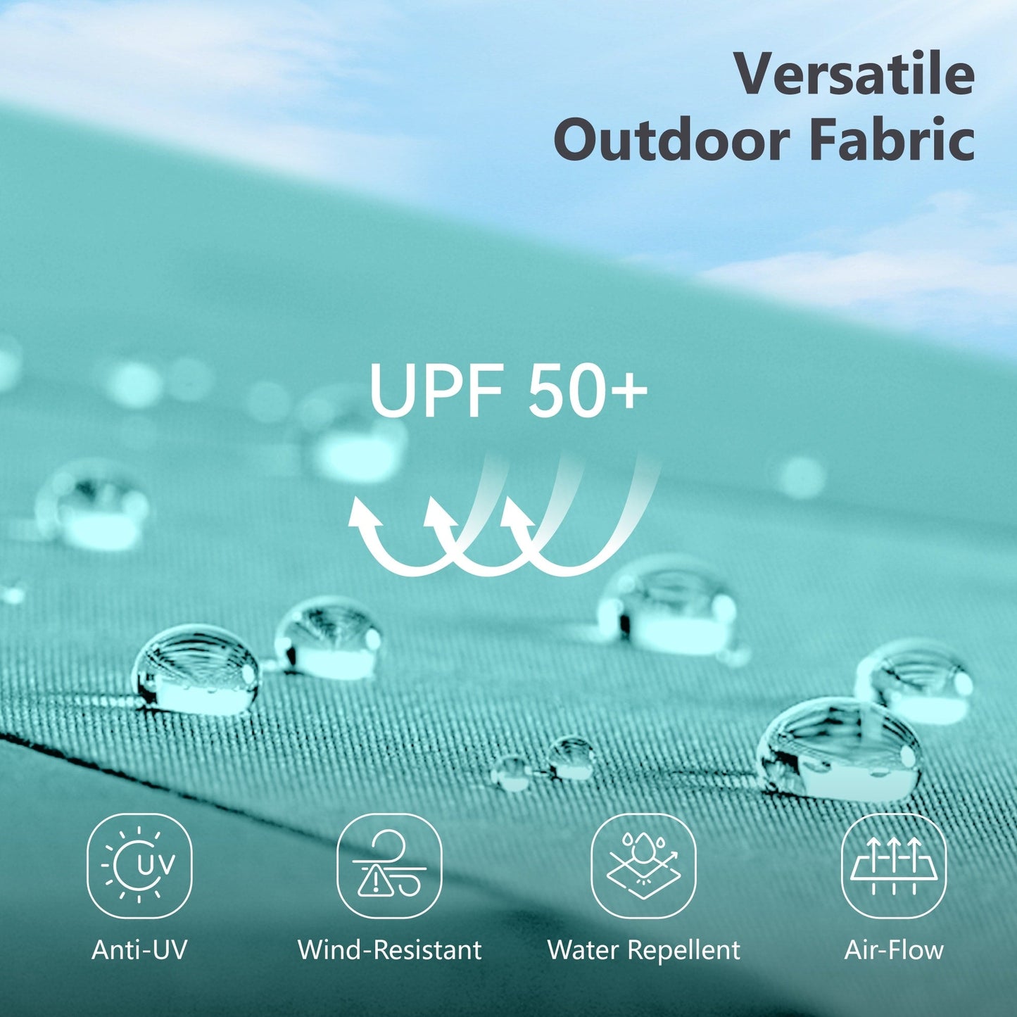 MAISON ARTS Ombrellone da esterno rettangolare da 15 piedi con manovella, doppio lato, con illuminazione a LED solare e base inclusa