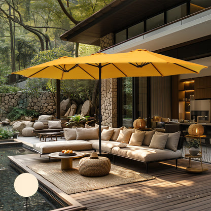 MAISON ARTS Ombrellone doppio extra large da 15 piedi con base inclusa