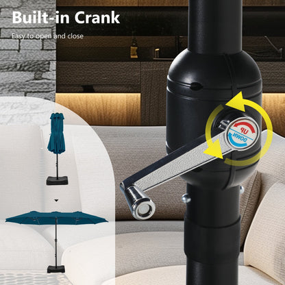 MAISON ARTS Ombrellone doppio extra large da 15 piedi con base inclusa