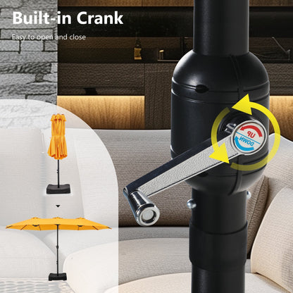 MAISON ARTS Ombrellone doppio extra large da 15 piedi con base inclusa