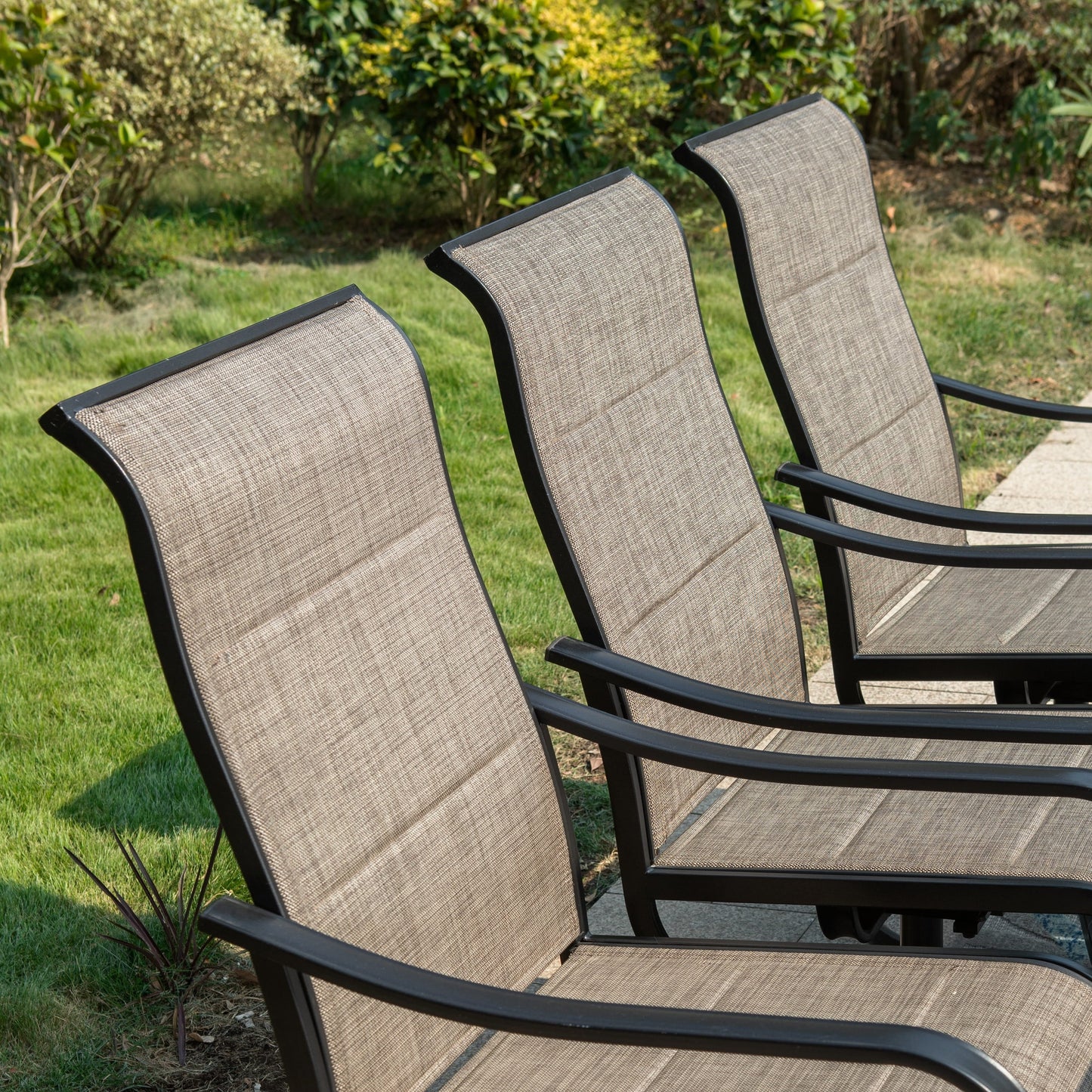 MAISON ARTS Set da pranzo da giardino 8 pezzi con ombrellone da giardino da 13 piedi