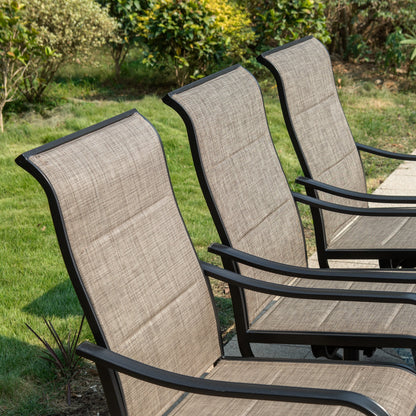 MAISON ARTS Set da pranzo da giardino 8 pezzi con ombrellone da giardino da 13 piedi