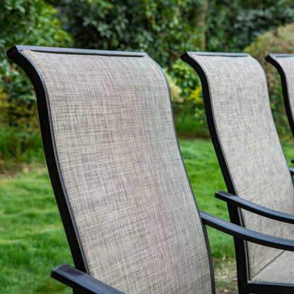 MAISON ARTS Set da pranzo da giardino 8 pezzi con ombrellone da giardino da 13 piedi