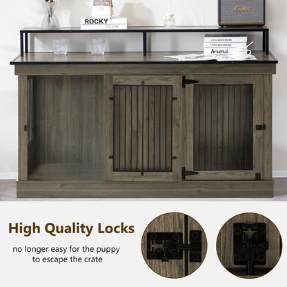 Mcombo, mobile porta TV per cani di grandi dimensioni, cuccia in legno con doppie porte 1861