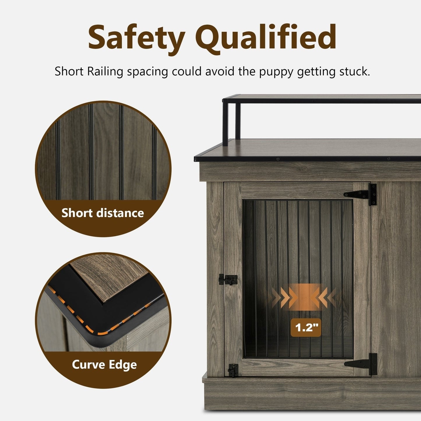 Mcombo, mobile porta TV per cani di grandi dimensioni, cuccia in legno con doppie porte 1861