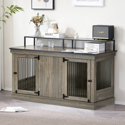 Mcombo, mobile porta TV per cani di grandi dimensioni, cuccia in legno con doppie porte 1861