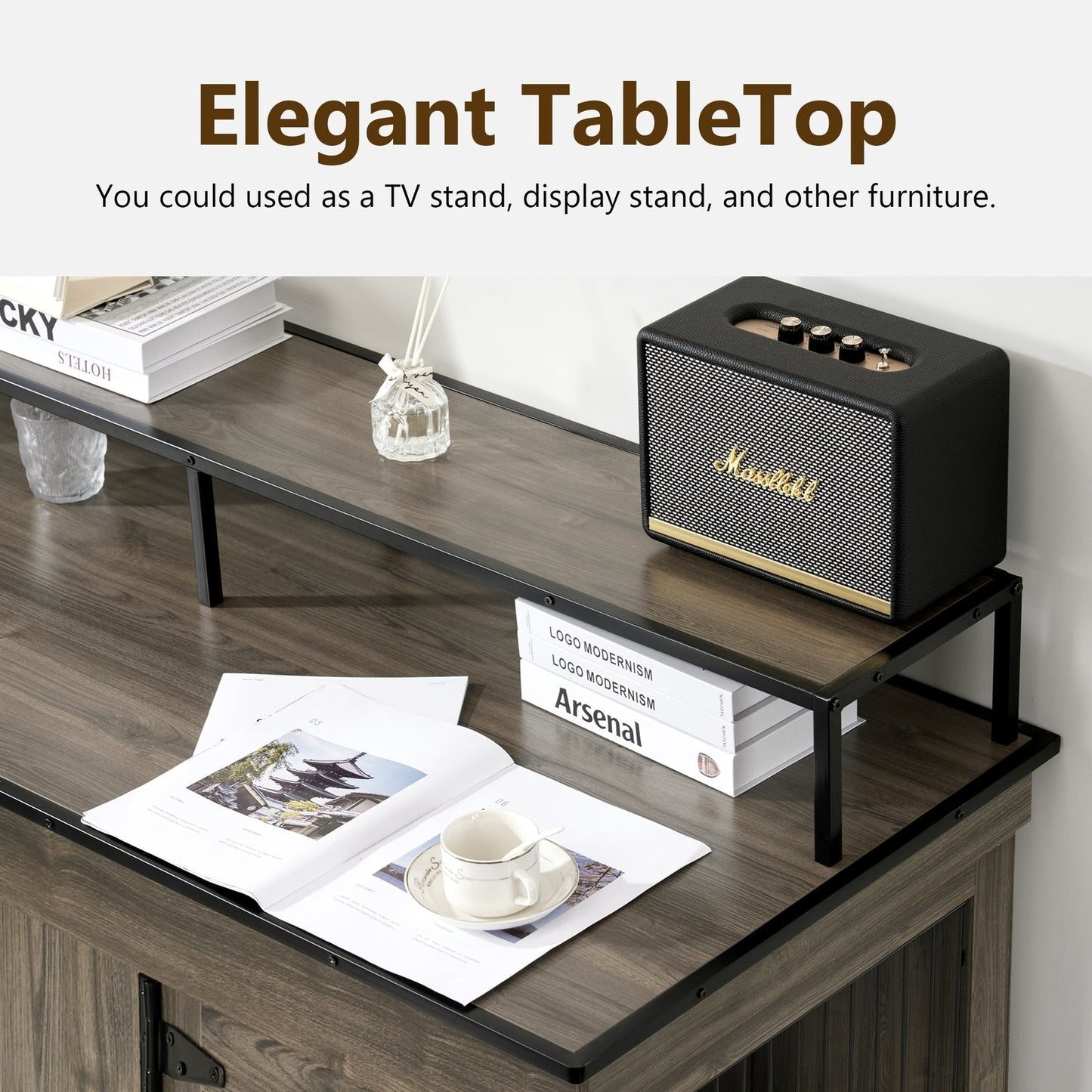 Mcombo, mobile porta TV per cani di grandi dimensioni, cuccia in legno con doppie porte 1861