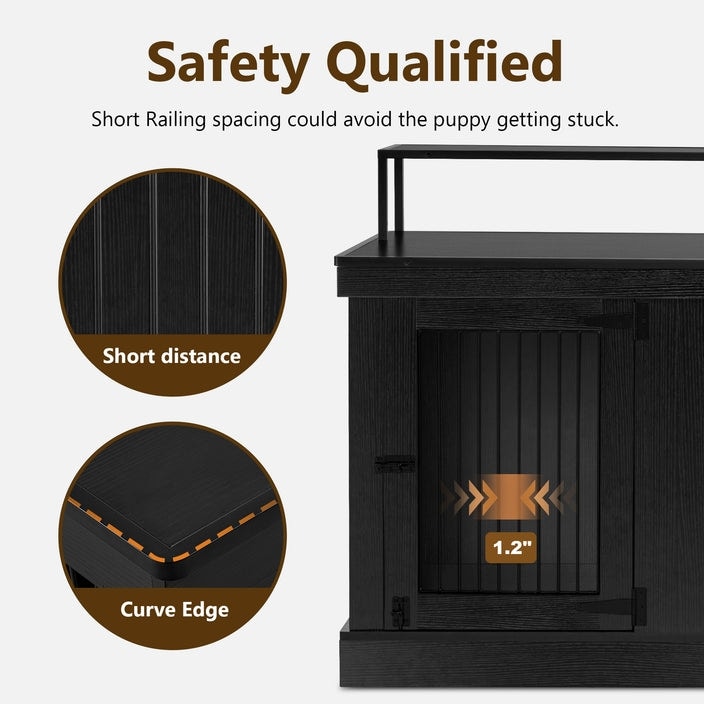 Mcombo, mobile porta TV per cani di grandi dimensioni, cuccia in legno con doppie porte 1861