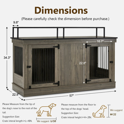 Mcombo, mobile porta TV per cani di grandi dimensioni, cuccia in legno con doppie porte 1861