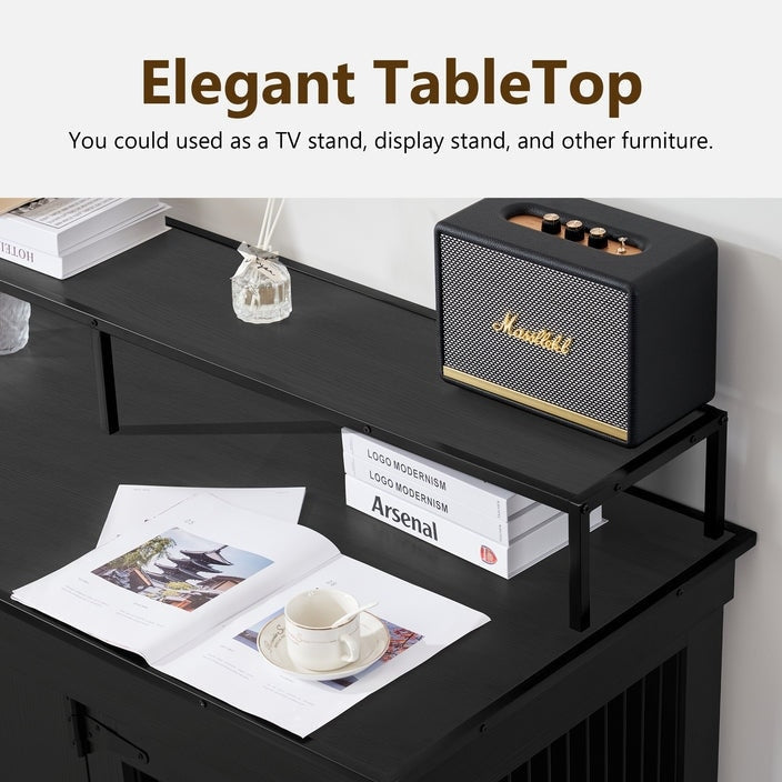 Mcombo, mobile porta TV per cani di grandi dimensioni, cuccia in legno con doppie porte 1861