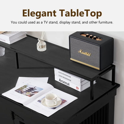 Mcombo, mobile porta TV per cani di grandi dimensioni, cuccia in legno con doppie porte 1861