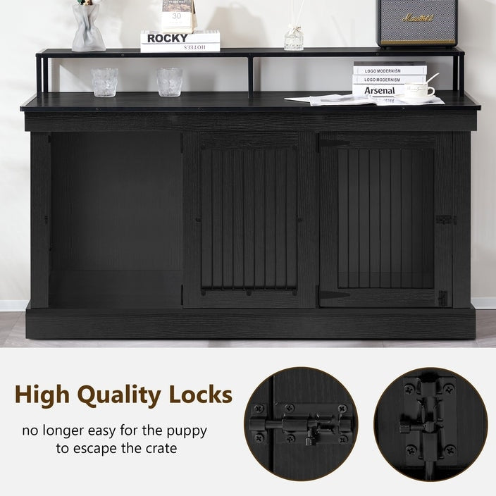 Mcombo, mobile porta TV per cani di grandi dimensioni, cuccia in legno con doppie porte 1861