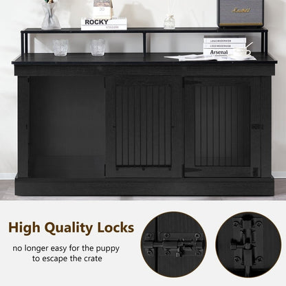 Mcombo, mobile porta TV per cani di grandi dimensioni, cuccia in legno con doppie porte 1861