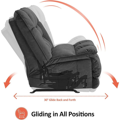 Poltrona reclinabile elettrica senza braccioli MCombo con doppio motore di grandi dimensioni, poltrona reclinabile Zeroarms perfetta per il soggiorno, tessuto PR607