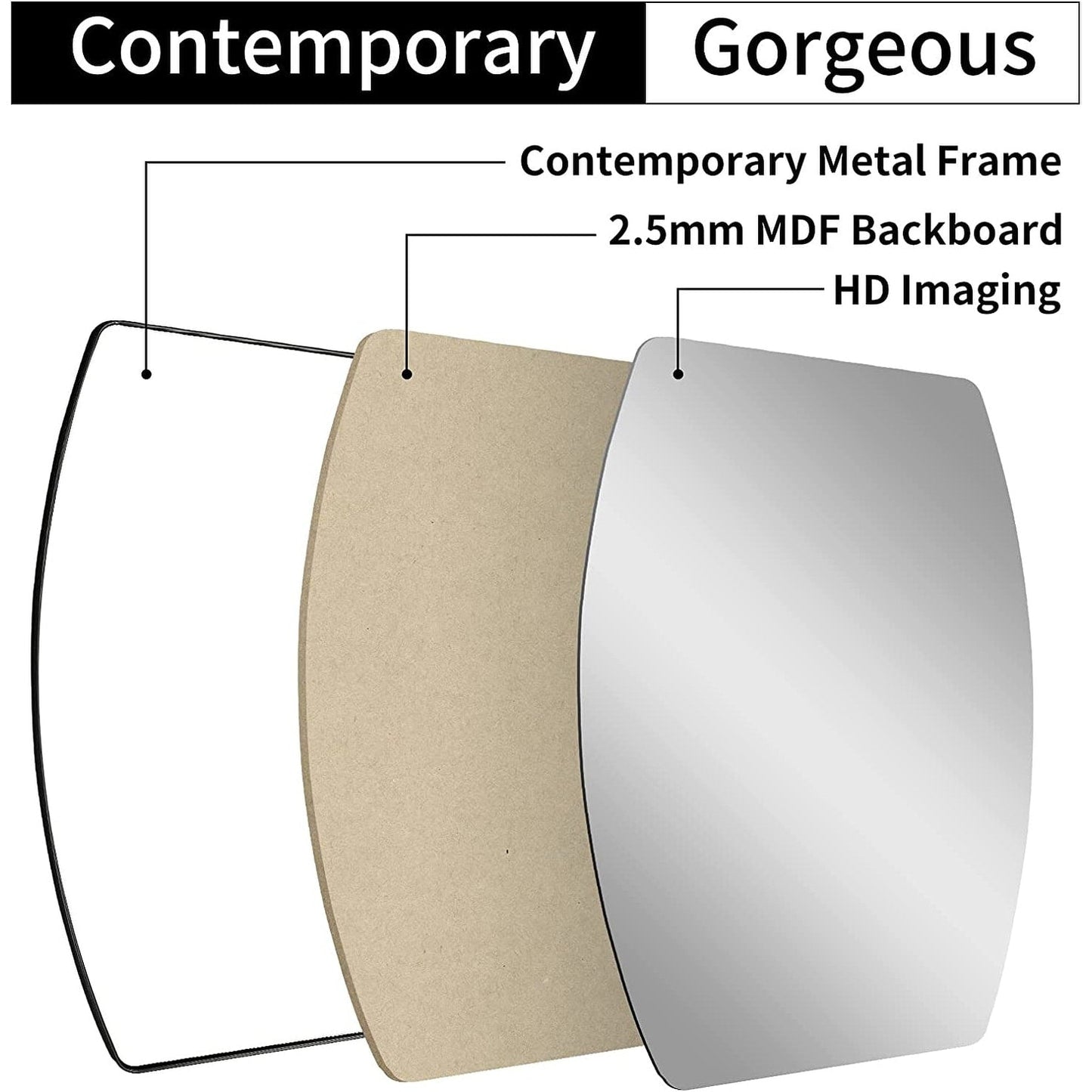 Specchio da parete in metallo oblungo MacLuu