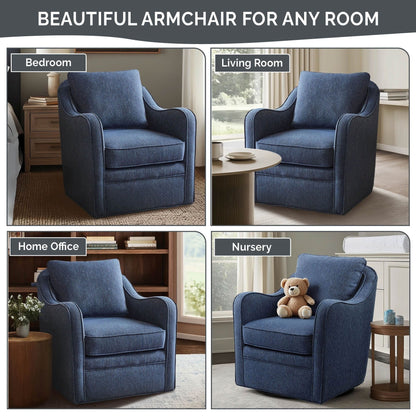 Poltrona girevole curva imbottita Madison Park Betty