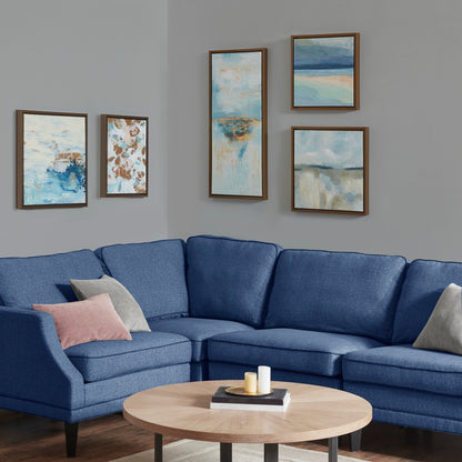 Set di 5 tele da parete con cornice Madison Park Blue Horizon