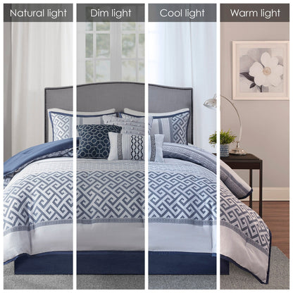 Set copripiumino jacquard geometrico da 7 pezzi Madison Park Christian