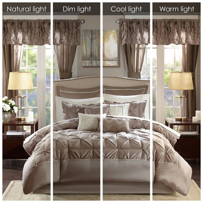 Madison Park Essentials Loretta 24 pezzi Room in a Bag con pannelli per finestre e set di lenzuola