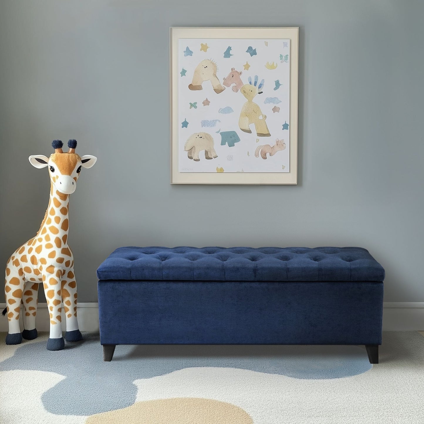 Panca contenitore imbottita con piano trapuntato Madison Park Sasha