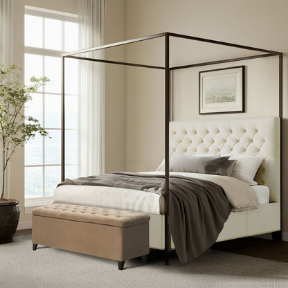 Panca contenitore imbottita con piano trapuntato Madison Park Sasha