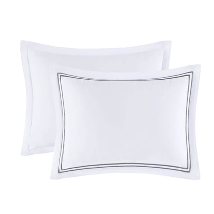 Set copripiumino ricamato Madison Park Signature Luxury Collection in raso di cotone 100%, 500 fili