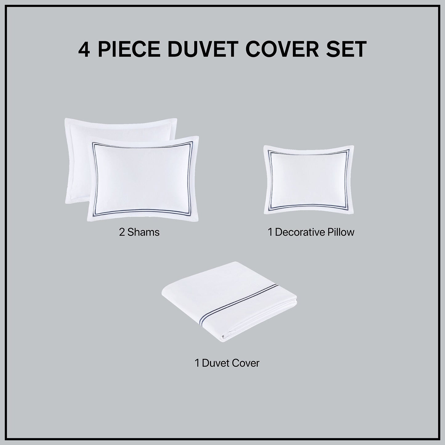 Set copripiumino ricamato Madison Park Signature Luxury Collection in raso di cotone 100%, 500 fili