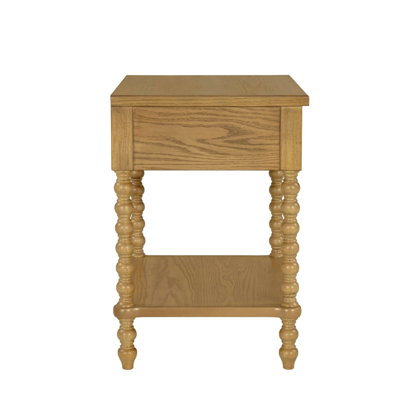 Comodino in legno tornito Madison Park Signature Beckett con cassetto e ripiano