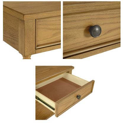 Comodino in legno tornito Madison Park Signature Beckett con cassetto e ripiano