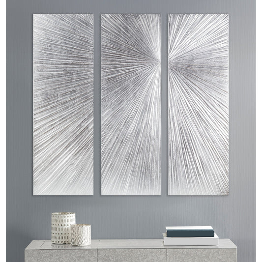 Madison Park Signature Sunburst Trittico dipinto a mano, set di 3 pezzi di arte murale in resina tridimensionale