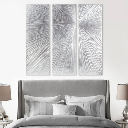 Madison Park Signature Sunburst Trittico dipinto a mano, set di 3 pezzi di arte murale in resina tridimensionale